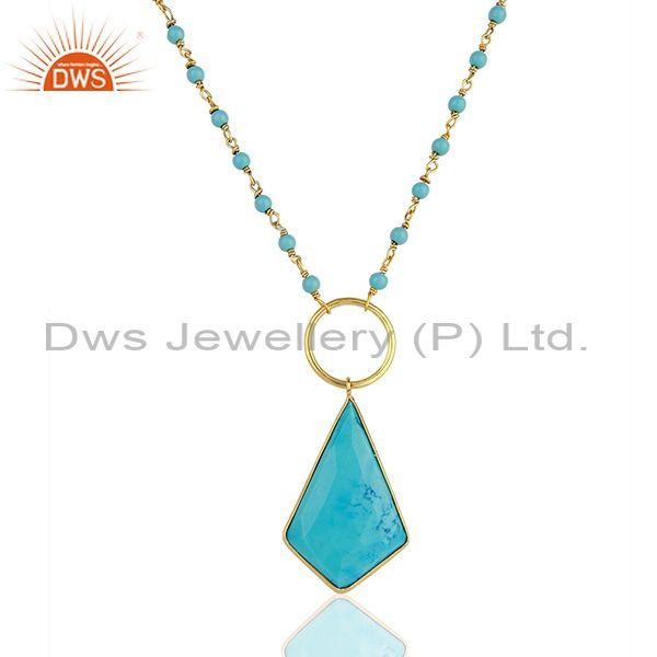 Turquoise designer rosary chain wholesale pendent chain jewelry