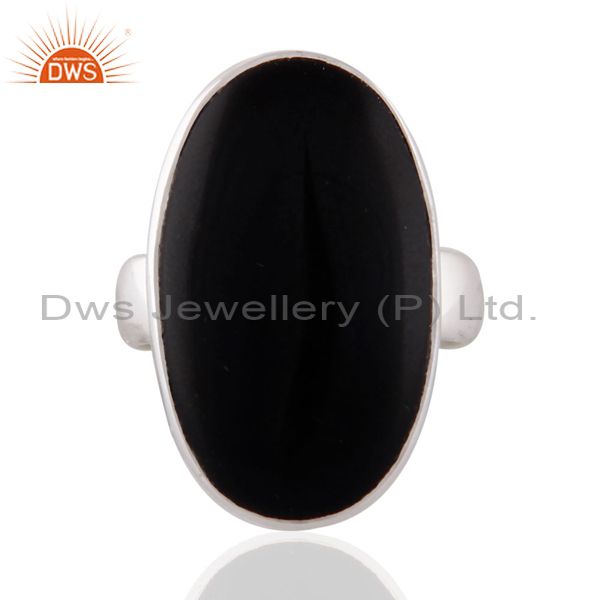 Indian Handmade Solid Sterling SIlver Black Onyx Gemstone Ring SZ 8
