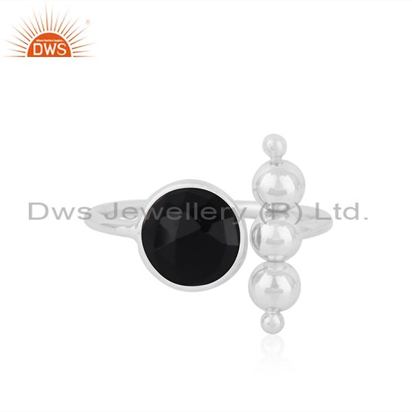Black Onyx Fine Sterling 92.5 Silver Gemstone Ring Manufacturer INdia
