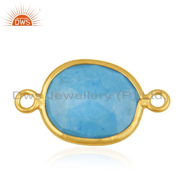 Exporter Turquoise Gemstone 925 Silver Gold Plated Connectors Manufacturer from India