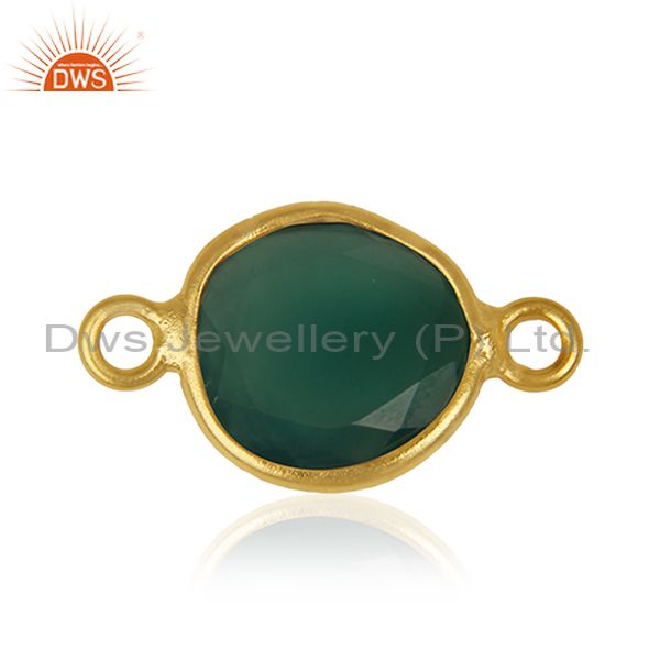 Exporter Green Onyx Gemstone Silver Customized Connectors Manufacturer from India