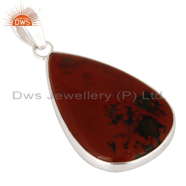 Exporter Artisan Made Natural Bloodstone Gemstone Sterling Silver Pendant - Fine Jewelry
