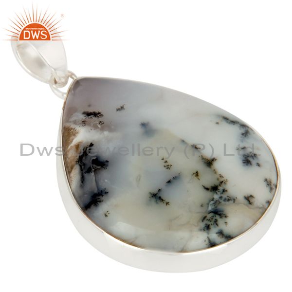 Exporter Dendritic Opal Solid Sterling Silver Gemstone Pendant Dendrite Opal Pendant