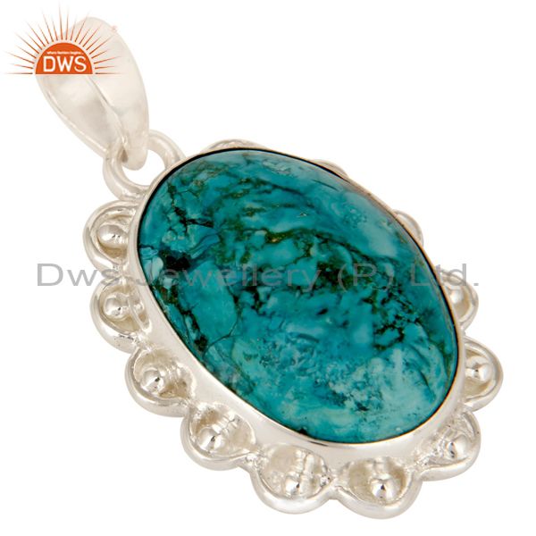 Exporter Handmade Turquoise Gemstone Solid Sterling Silver Pendant Jewelry