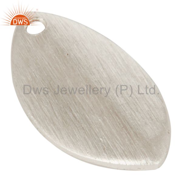 Exporter 925 Silver Plated Brass Matte Finish Marquise Shape Finding Charm Jewelry