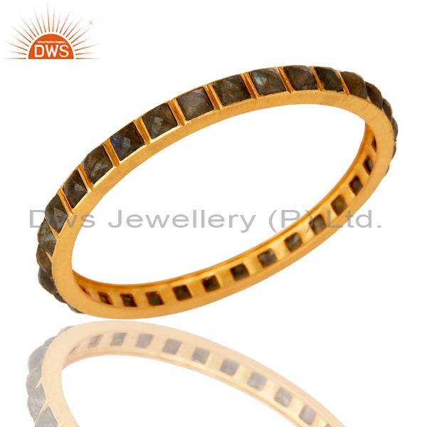 Supplier of 22k yellow gold plated labradorite gemstone brass bangle bracelet