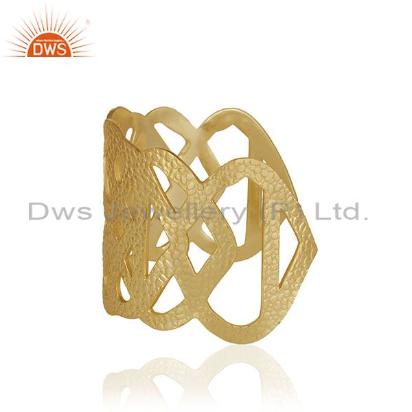 Exporter Handcrafted Brass 18k Gold Plated Fashion Cuff Bracelet Manufacturer