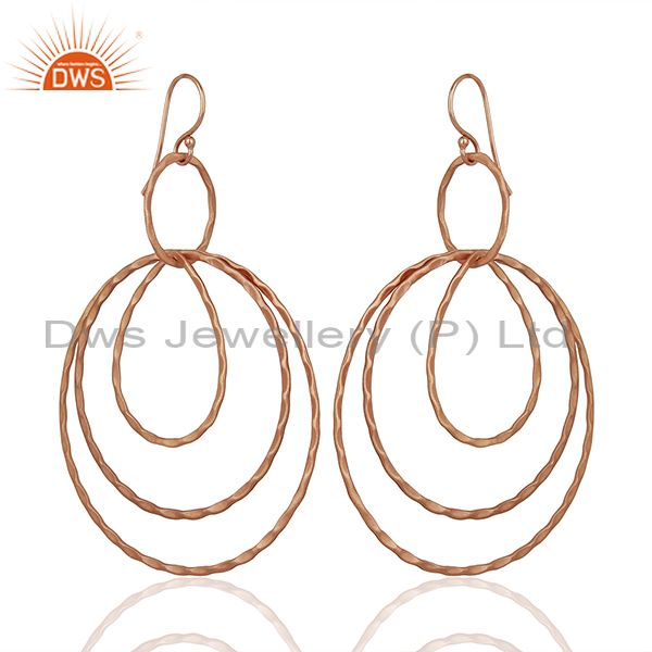 Exporter Rose Gold Plated Brass Fashion Earrings Jewelry Manufacturer Supplier