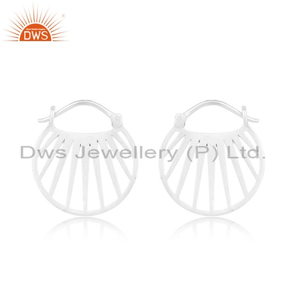 Designer fan hoop fashion jewelry with sterling silver plating