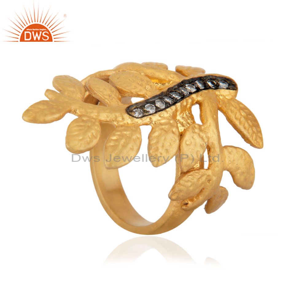 Exporter Indian Fine Handcrafted Leaf Designer Long Finger/Knuckle Ring Size 7 Jewelry