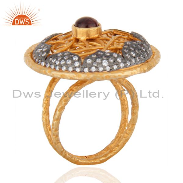 Exporter Antique Look Artisan Wire Wrapped Tourmaline Gemstone Zircon Wedding Ring