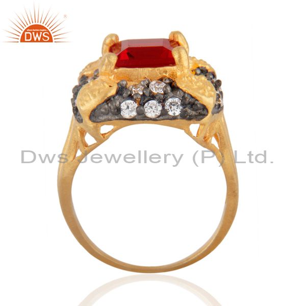 Exporter A Superb 18ct Yellow Gold Plated White Cubic Zirconia Most Trendy Fashion Ring