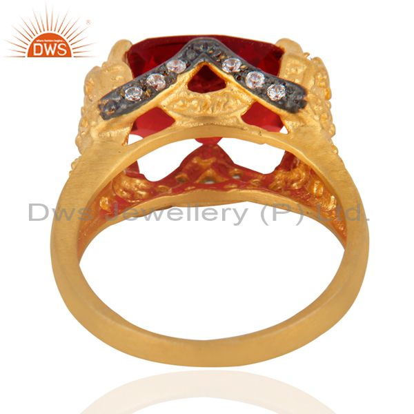 Exporter Vintage Red Ruby Women Fake Diamond Ring Occasion Special Gift Ring Sz 6 Jewelry