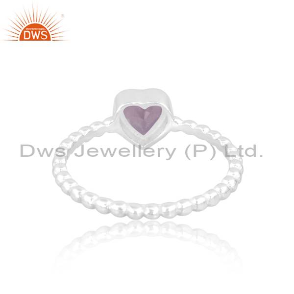 Sparkling Heart Ring, Pink Amethyst: Perfect Gift for Girls
