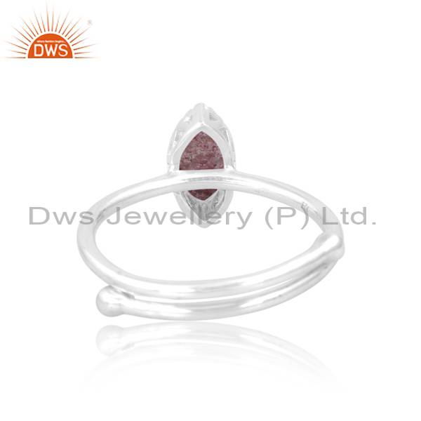 Handcrafted Strawberry Quartz Ring: Exquisite, Natural Beauty