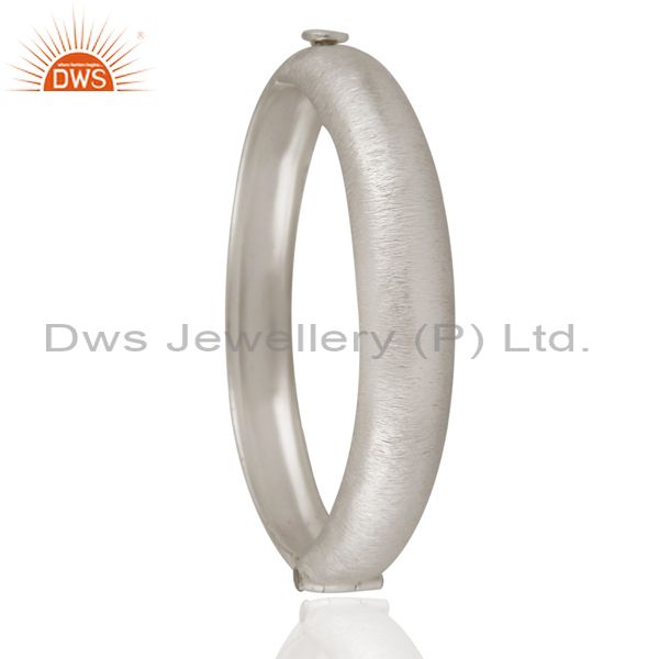 Supplier of Brushed satin matte finish solid sterling silver openable bangle