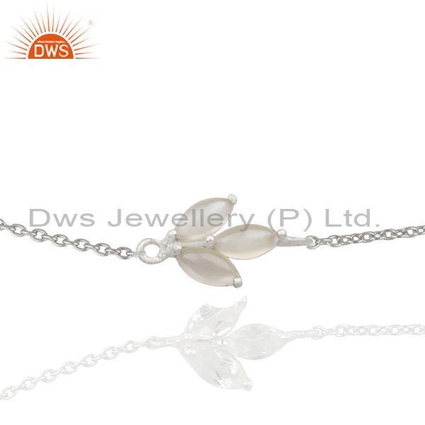 Exporter 92.5 Sterling Fine Silver Crystal Quartz Stone Bracelet for Girls Jewelry India