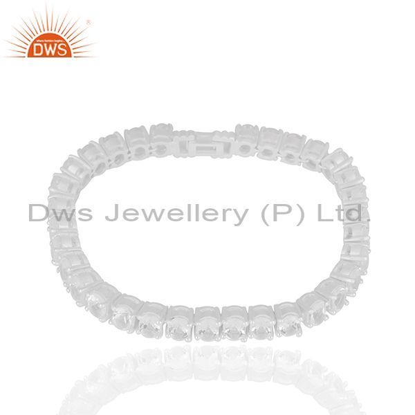 Exporter Crystal Quartz Tennis Sterling Silver Silver Plated Bracelet Gemstone Jewellery