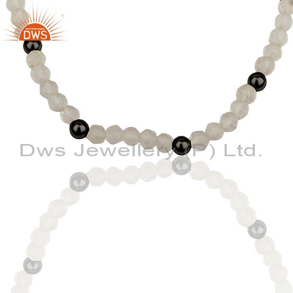 Exporter Black 925 Silver Beads and Crystal Quartz Beaded Bracelet Manufacturer