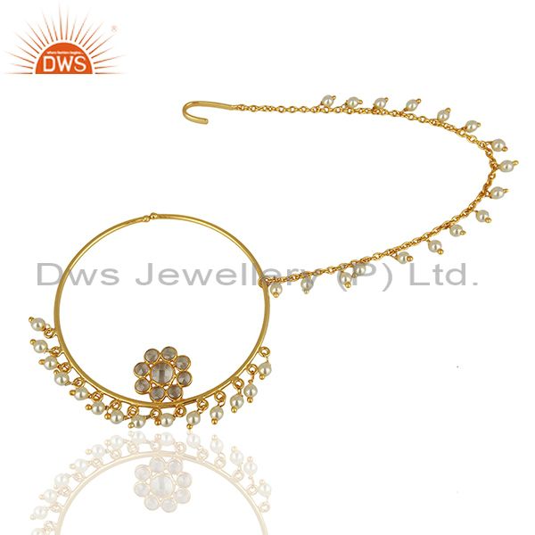 Exporter Crystal Quartz Gemstone Gold Plated Silver Traditional Jewelry Finding