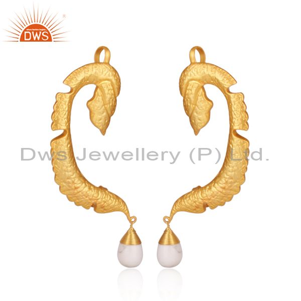 Exporter Handmade 18K Yellow Gold Plated Howlite Gemstone Ear Cuff