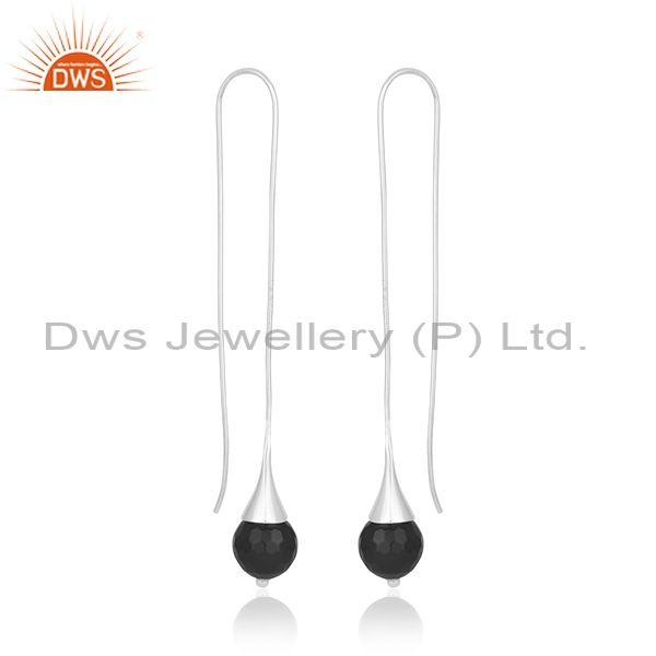 Exporter Handmade Fine Sterling Silver Black Onyx Gemstone Earrings Suppliers