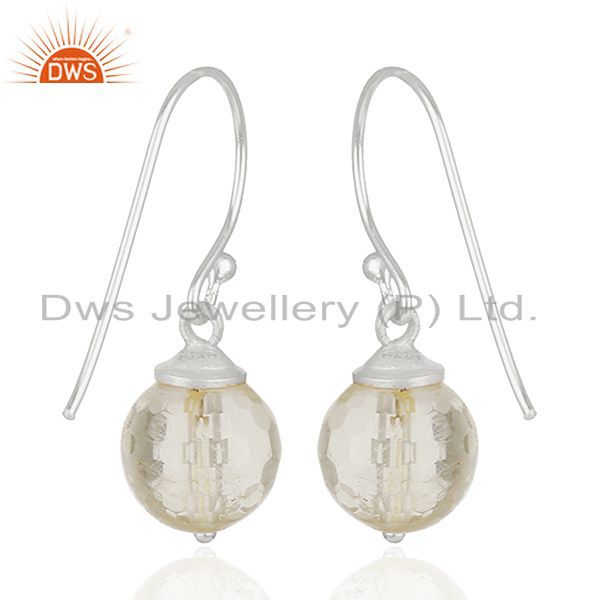 Exporter Crystal Quartz 92.5 Sterling Silver Gemstone Drop Earrings Jewelry Manufacturer