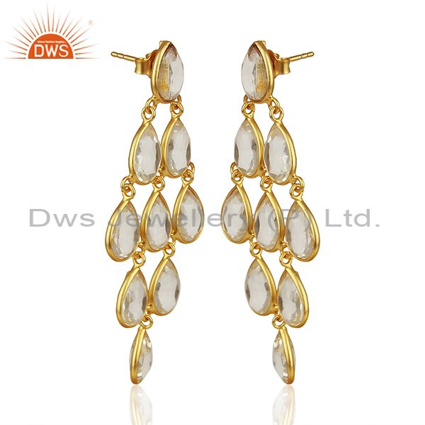Exporter Crystal 925 Silver Earrings Customized Gemstone Jewelry Manufacturer