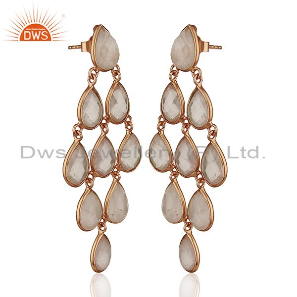 Exporter Rose Gold Plated Handmade 925 Silver Gemstone Earrings Manufacturers