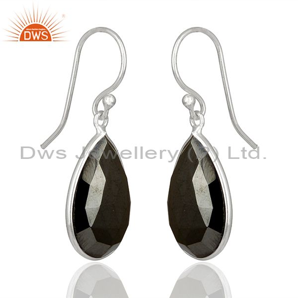 Exporter Solid Fine 925 Silver Hematite Gemstone 925 Silver Earrings jewelry