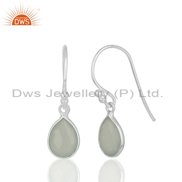 Exporter Solid 925 Silver Chalcedony Gemstone Drop Earrings Suppliers