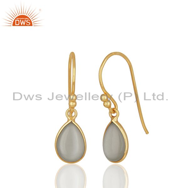 Exporter Gold Plated Sterling Silver Moonstone Earrings Manufacturers