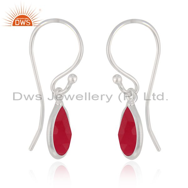 Exporter Handmade 925 Sterling Fine Silver Red Onyx Gemstone Earrings Jewelry