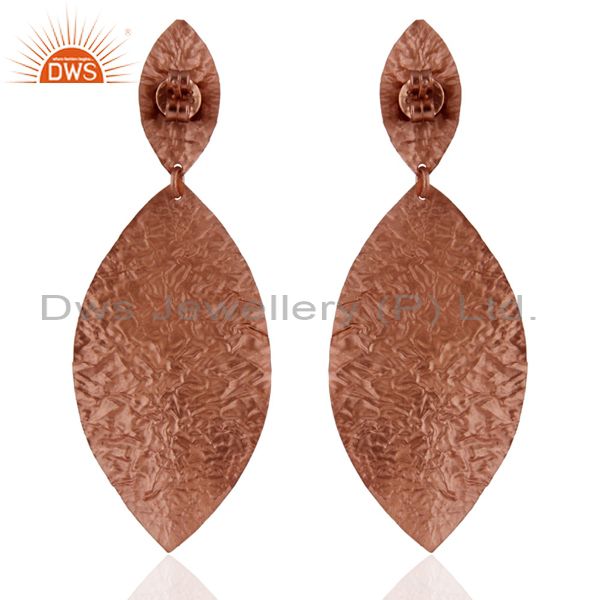 Suppliers 18K Rose Gold Over Sterling Silver Handmade Dangle Earrings