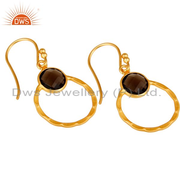 Exporter Smokey 18K Gold Plated Sterling Silver Circle Earring