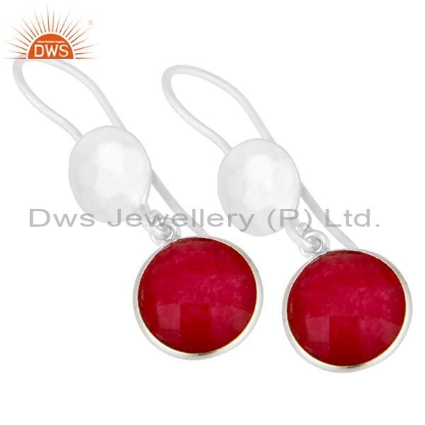 Wholesalers Handmade Sterling Silver Red Aventurine Gemstone Dangle Earrings