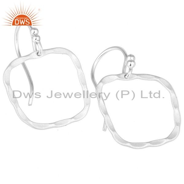 Wholesalers Solid Sterling Silver Hammered Open Circle Dangle Earrings