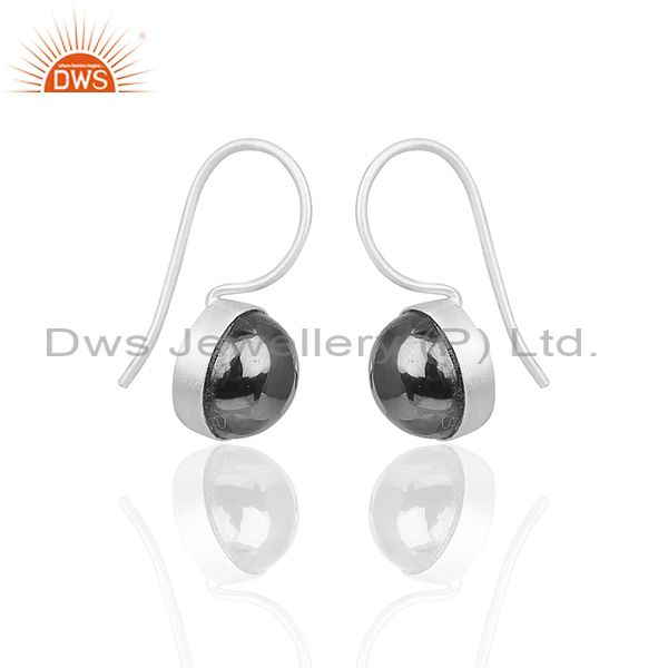 Exporter Hematite Gemstone 925 Silver Designer Girls Earrings Manufacturer