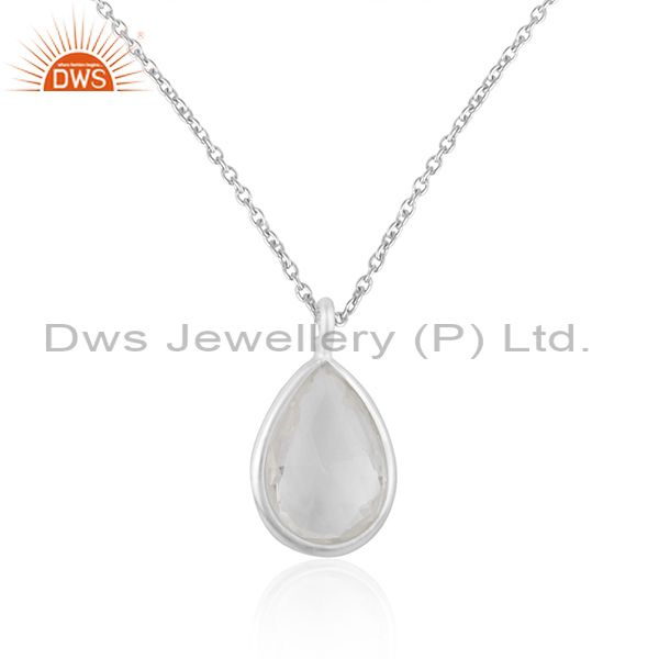 Exporter Handmade Fine 925 Sterling Silver Crystal Gemstone Pendant Supplier