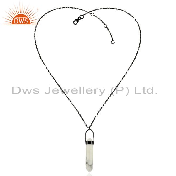 Exporter Howlite Gemstone 925 Sterling Silver Pancil Design Pendant Jewelry