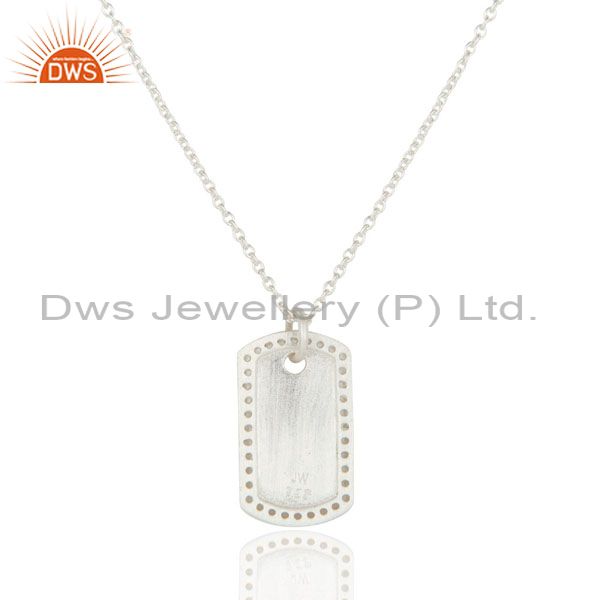 Exporter 925 Sterling Silver White Topaz Designer Pendant With Chain Necklace