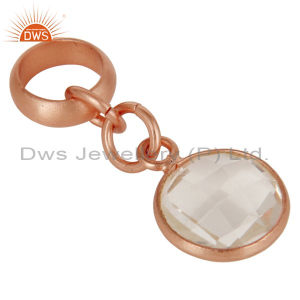 Exporter 18k Rose Gold Plated Sterling Silver Fine Setting Crystal Pendent Finding