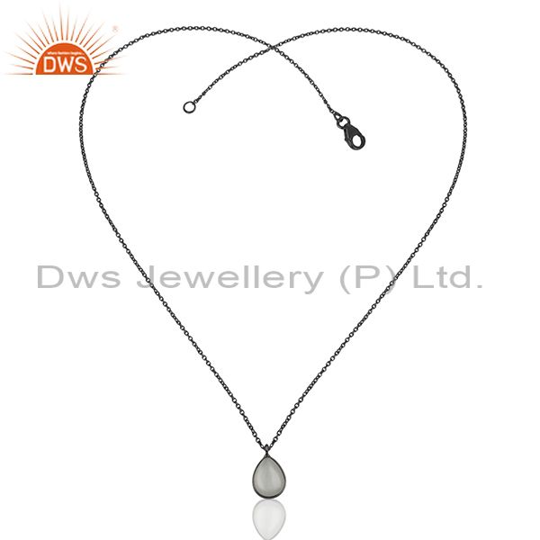 Exporter Black 925 Sterling Silver Moonstone Pendant Wholesale Suppliers