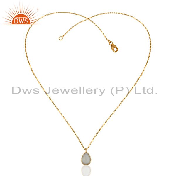 Exporter Gold Plated 925 Silver Moonstone Chain Pendant Jewelry Manufacturers