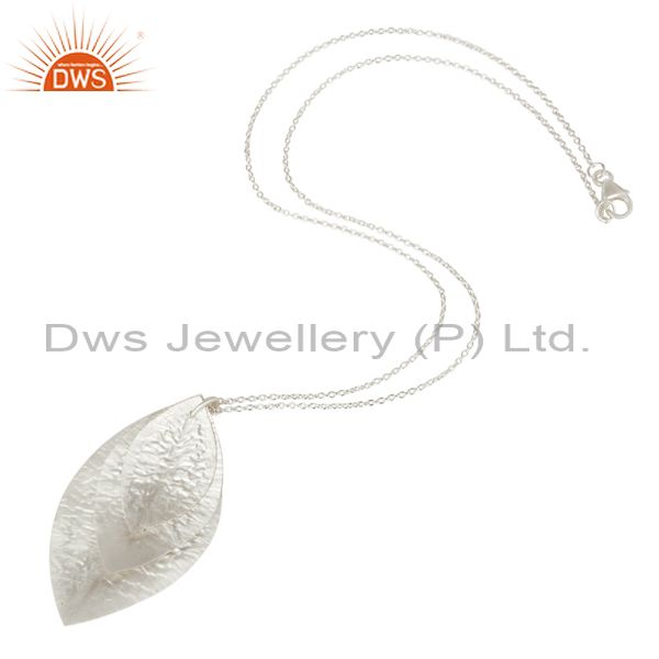 Suppliers Handcrafted Solid 925 Sterling Silver Three Petal Pendant With Chain Necklace