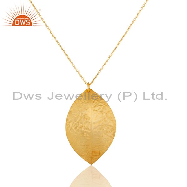 Designers Indian Handcrafted 925 Sterling Silver 24k Yellow Gold Plated Pendant Necklace