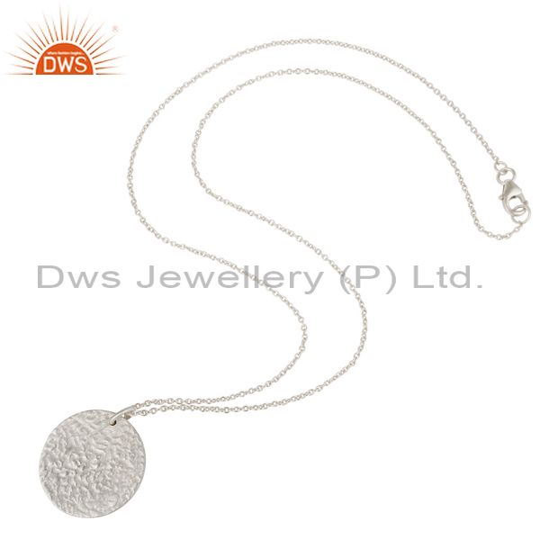 Wholesalers Handmade Solid Sterling Silver Hammered Coin Charms Pendant With Chain