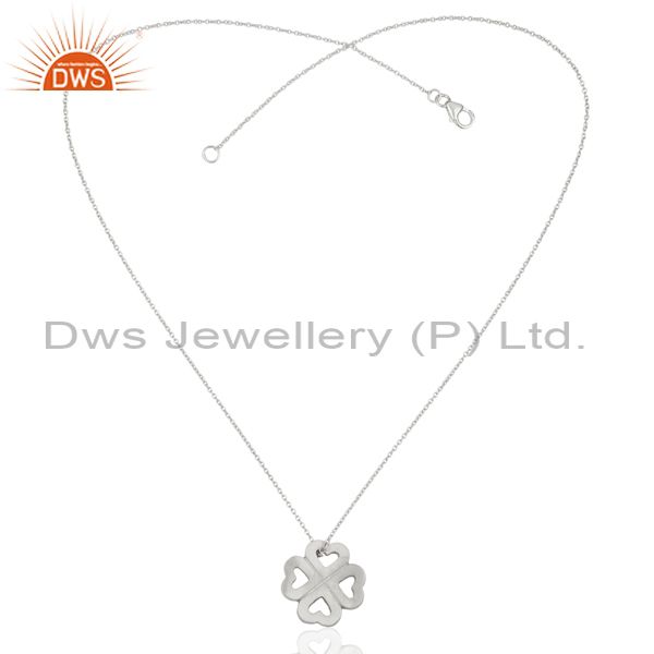 Exporter Handmade 925 Sterling Silver Heart Design Pendant With Chain Necklace