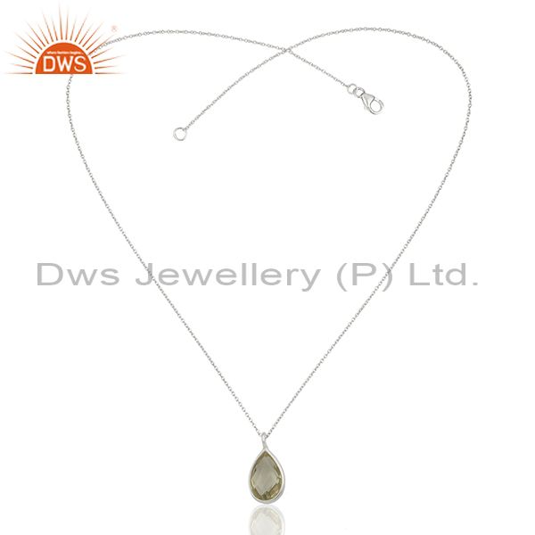 Exporter Lemon Topaz Gemstone 925 Silver Chain Pendant Jewelry Manufacturers