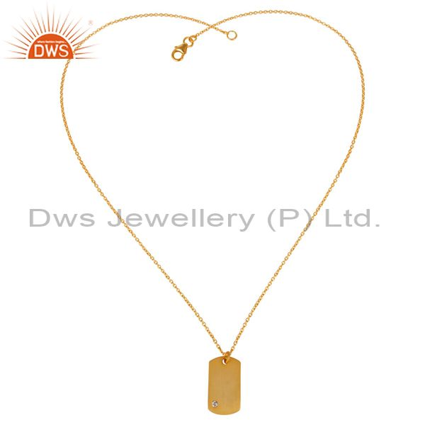 Exporter 14k Gold Plated Zircon White Brass Fashion Chain Pendant Manufacturers